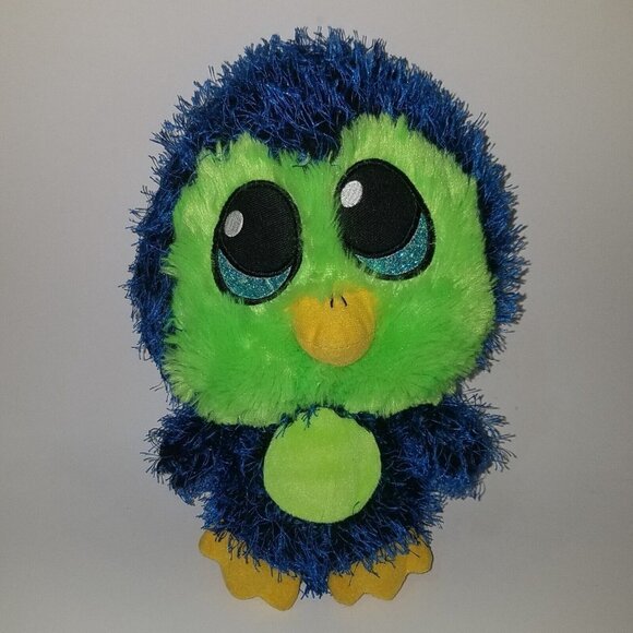 Fiesta Buzz Blue Green Spiky Penguin Bird Plush 10.5" Stuffed Animal Toy Lovey - Picture 1 of 7